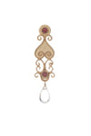 Antiquity Long Earring In Pink Tourmaline and White Quartz Briolet