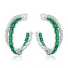 Emerald Staggered Hoop Earring