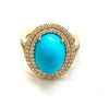 Layered Turquoise and 18K White Gold Ring