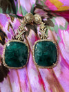 Divine Emerald and Gold Earrings