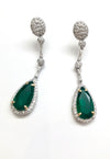 18K gold emerald diamond earrings