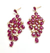 Textured Ruby 18K Yellow Gold Earrings