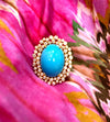 Forest Sleeping Beauty Turquoise and White Diamond Ring