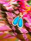Grecian Drop Turquoise and Diamond 18K Yellow Gold Earrings