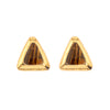 Crush Triangle Gold Earring In Tigers Eye
