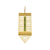 Mosaic Pendant In Gold, Green Turquoise Howlite C and Turquiose Howlite C