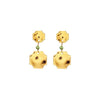 RUSSET LARGE DOUBLE GOLD EARRINGS - PERIDOT